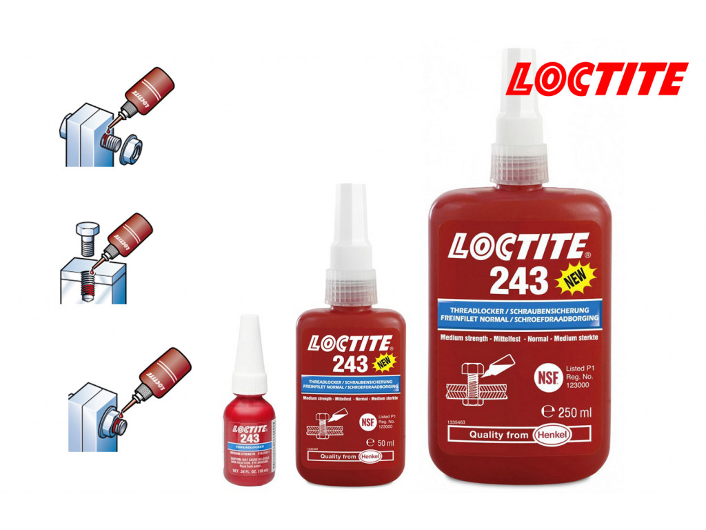 Loctite 243 medium strength threadlocker 250ml ▷ Threadlocking